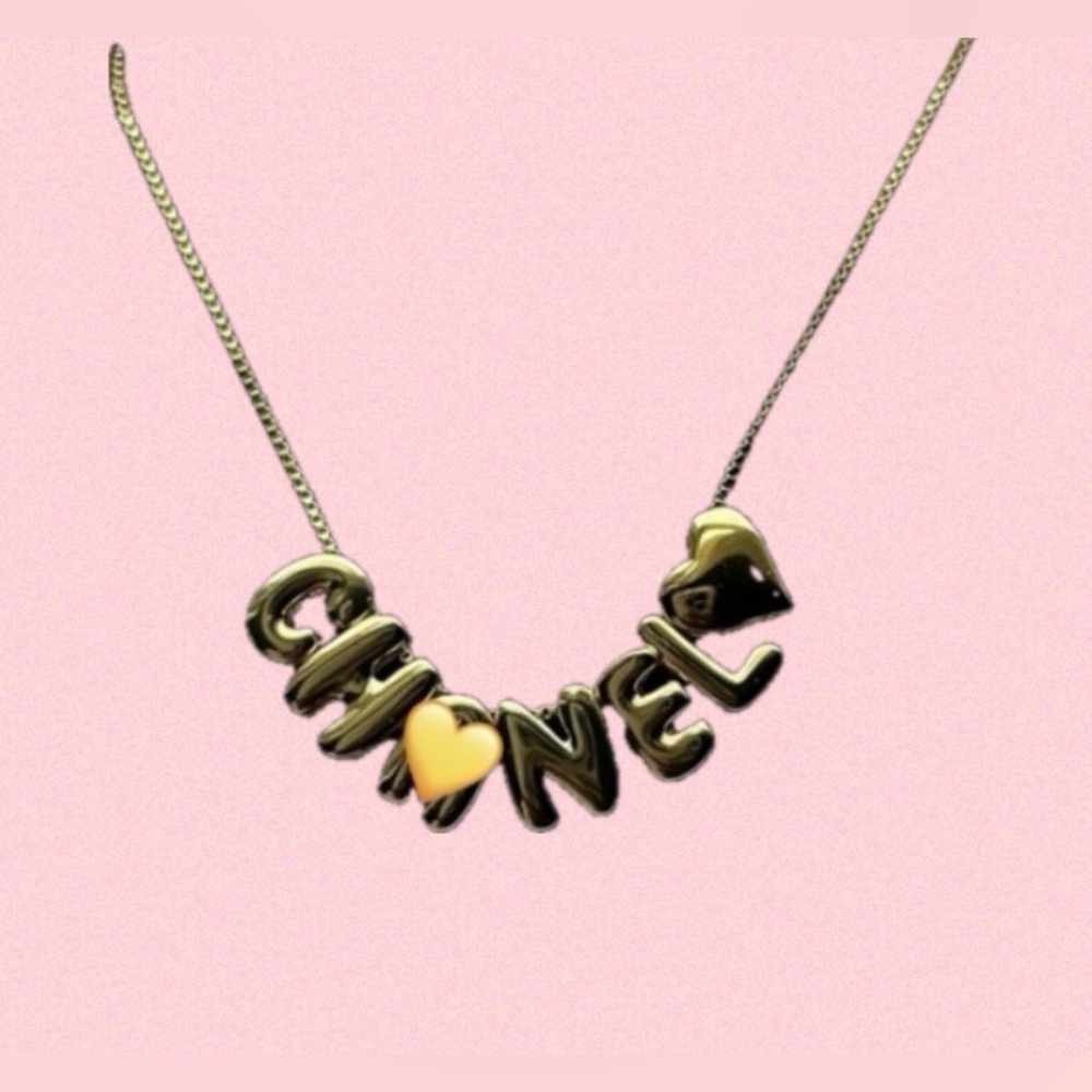 Gold Tone Letter Necklace